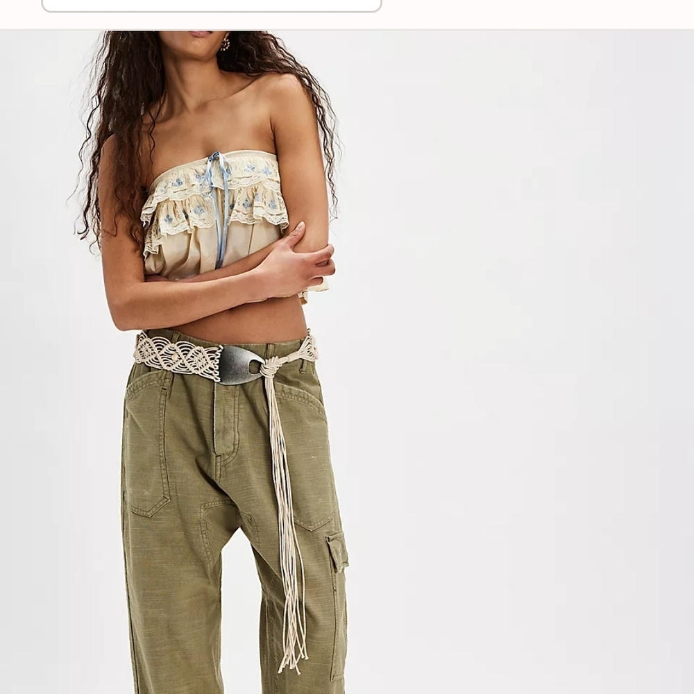 Free People Olive Cargo Pants